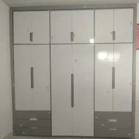 کمد دیواری دو رنگ طوسی سفید