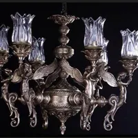 لوستر 6 شاخه طرح فرشته برنزی
