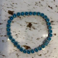 گردنبند چین فول نگین آبی