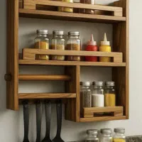 شلفهای چوبی|آب‌چکان و نظم‌دهنده ظروف|تبریز, |دیوار