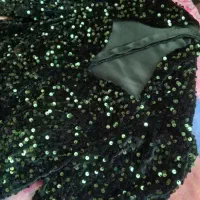 پیراهن مجلسی  سبز تیره  سایز ۴۲ تا ۴۴   در حد نو