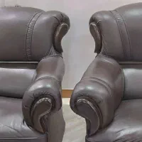 مبل چرم مبل چرم قهوهای کلاف سالم