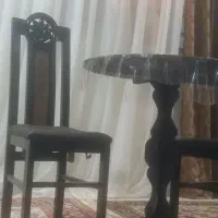 میز و صندلی چوبی دونفره