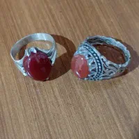 انگشتر نقره و حلقه استیل طلایی