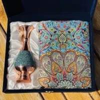 ست هدیه اداری ترمه و گلدان مس و فیروزه 20 با جعبه|صنایع دستی و سایر لوازم تزئینی|اصفهان, نقش جهان|دیوار