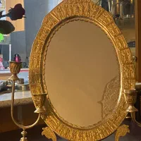 آینه شمعدان جنس برنج|صنایع دستی و سایر لوازم تزئینی|اصفهان, سروستان|دیوار