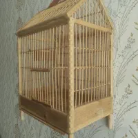 قفس سهره دست ساز چوبی .میخکوب شده با مس
