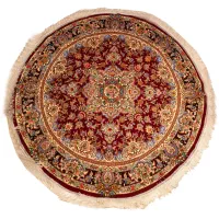 فرش دستبافت دایره ۲در۲ سالاری شرابی ۵۵رج