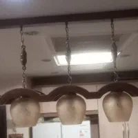 لوسترنهارخوری ریلی خطی چوبی اپن کانتری حباب شاخه|لوستر و چراغ آویز|تهران, نصرت|دیوار