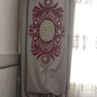 شال پرده مخمل گل برجسته