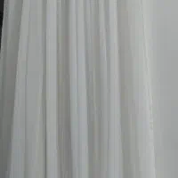 پرده پلیسه حریر سفید ساده نو وسالم