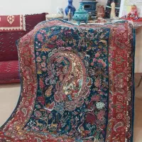 فرش تمام ابریشم زرع ونیم