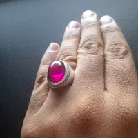 انگشتر نقره یاقوت