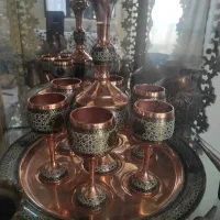 ست گلاسه خاتم کاری مسی