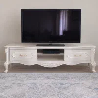 میز تلوزیویون سفید چوبی