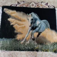 تابلو فرش دستباف ابریشم هم دارد ابعاد ۶۰در۷۳