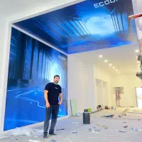 سقف کشسان-آسمان مجازی لاین نورپردازی استخر|مصالح و تجهیزات ساختمان|شیراز, زرهی|دیوار