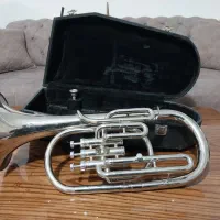 ساز بادی ترومپت هورن انگلیسی برنجی آنتیک عتیقه|سازهای بادی|مشهد, شهرک لشکر (شهرک غرب)|دیوار