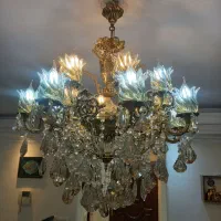 لوستر برنزی ۸شاخه ۱۶ شعله همراه با لامپ فیلامنتی