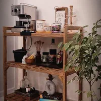 جا قهوه ساز چوبی مینیمال چوبی سه طبقه