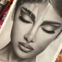 نقاشی سیاه قلم|تابلو، نقاشی، عکس|تهران, مینی‌سیتی (شهرک نفت)|دیوار