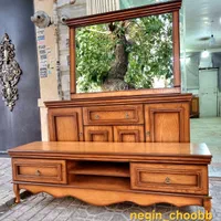 ست آینه کنسول / میز تلویزیون /جاکفشی سفید چوبی