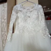 لباس عروس با شنل پارچه خارجی