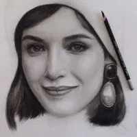 نقاشی حرفه ای چشم و چهره سیاه قلم