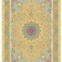 فرش ابریشم کد ۱۶۰۰۶۵ در رنگنبندی جذاب