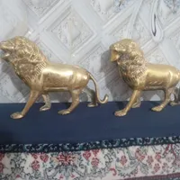 شیر برنجی دکوری جفت