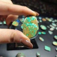 سنگ فیروزی با زمینه سبز