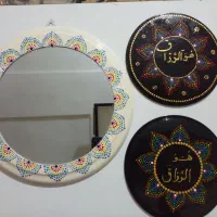 آینه نقطه کوبی شده مشکی|آینه|آق قلا, |دیوار