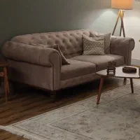 کاناپه چستر پارچه مراکشی پایه گردو