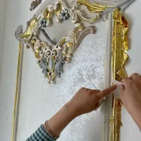 نقاشی ساختمان، پتینه و ورق طلا، رنگ گچ بری