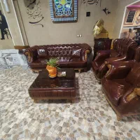 مبل چرمی پنج نفره|مبلمان خانگی و میز عسلی|شهرضا, |دیوار