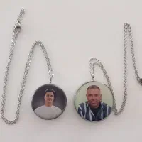 گردنبند دوطرفه باعکس. متن. مو..