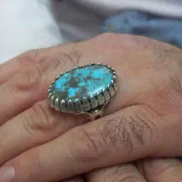 انگشترنقره با سنگ فیروزه نیشابور اصل