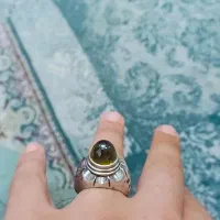 انگشتر نقره لعل زیتونی|جواهرات|گرگان, |دیوار