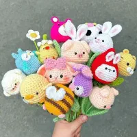 دسته گل بافتنی