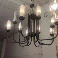 لوستر مدرن مشکی ال ده شاخه فقط ۳.۰۰۰.۰۰۰ت|لوستر و چراغ آویز|مشهد, چهارچشمه|دیوار