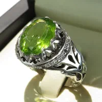 انگشتر زبرجد آفریقایی دست ساز با مخارج کاری برلیان