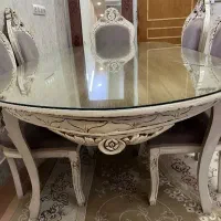 میز ناهار خوری سلطنتی 6نفره چوب گردو