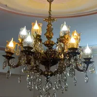 لوستر ۱۲شعله تمام برنج