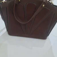 کیف قهوه ای طرح دار