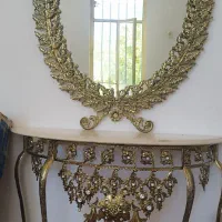 بوفه و آینه شمعدان برنز|بوفه، ویترین، کنسول|خاوه, |دیوار