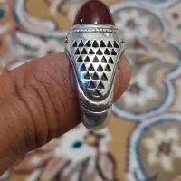 انگشتر نقر کار دست عقیق یمنی
