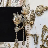 دیوارکوب لوستر دو شعله تجهیز برنز سوگلی|لوستر و چراغ آویز|زنجان, |دیوار