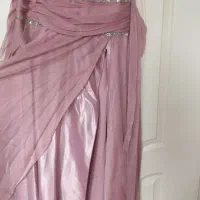 لباس مجلسی صورتی حریر گیپور همراه کت|لباس|ری, شهادت|دیوار