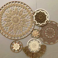 دیوارکوب ماندالاحلقه کنفی سبک بوهومجموعه 6عددی