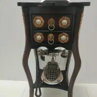 میز تلفن چوبی